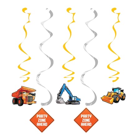 Creative Converting Big Dig Construction Dizzy Danglers, 39", 30PK 340080